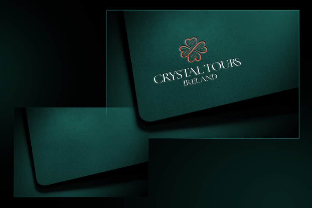 CTI001 Crystal Tours Black Paper Letterpress Closeup Logo Mockup