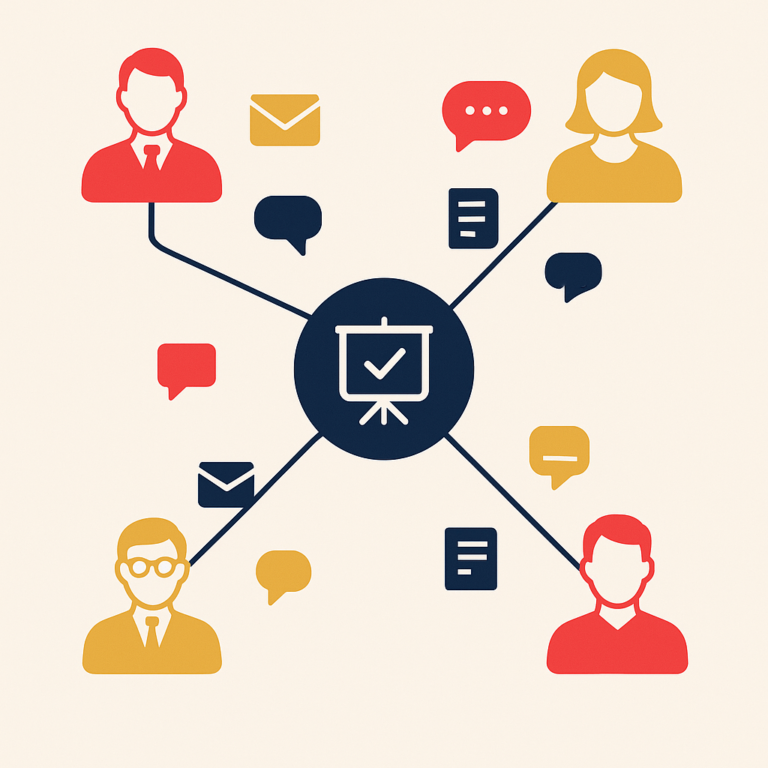 Diagram illustrating stakeholder communication flow