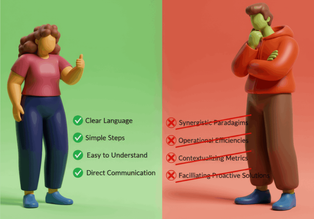The 3-Layer Brand-Voice Checklist (Steal It) 2 - upscaled split screen composition with a diverse character on each. euryka 1 2